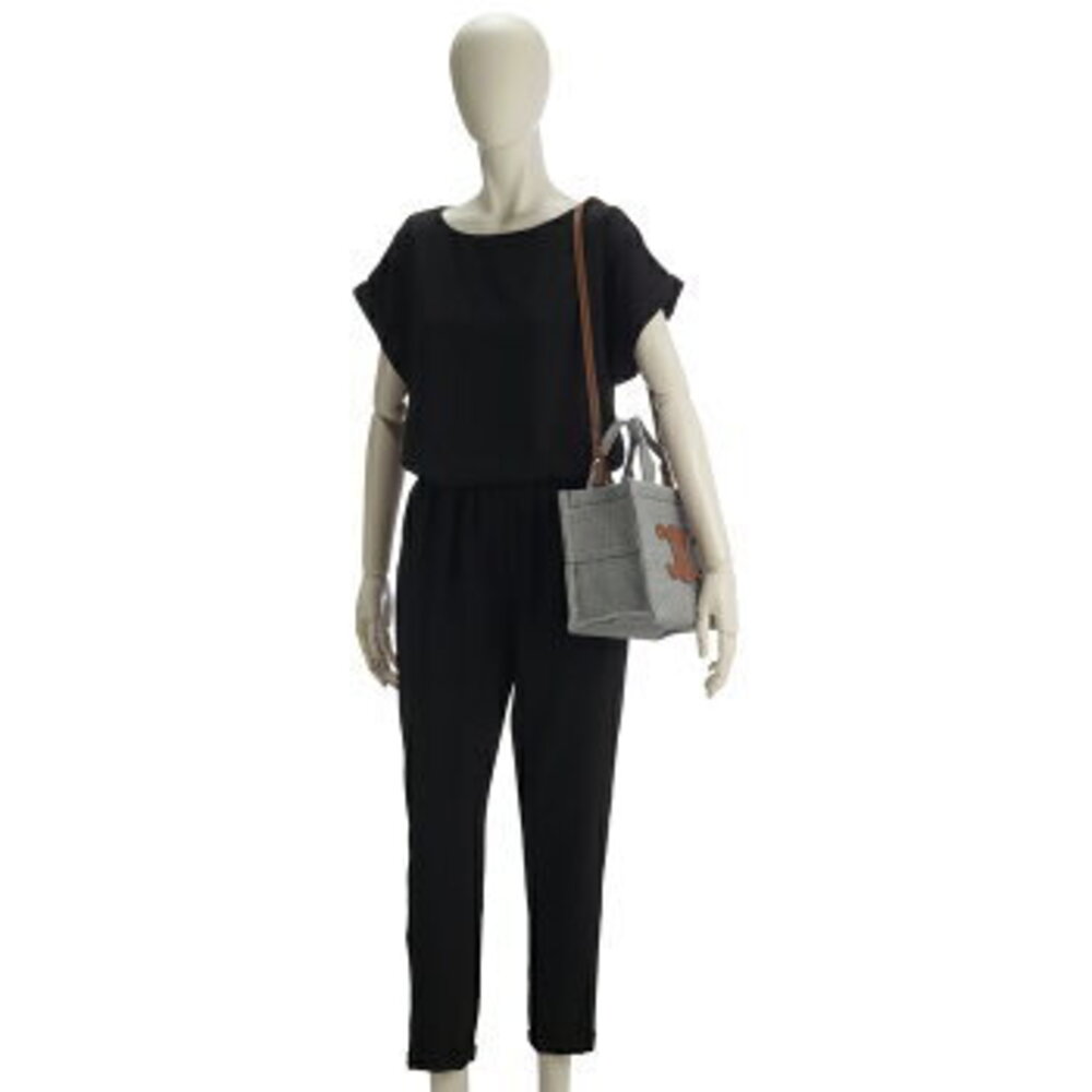 Celine Tote Bag THAIS Cabas Striped Textile Logo Shoulder - Picture 8 of 8